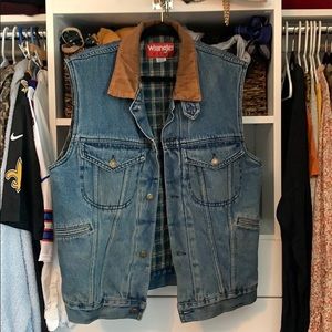 Vintage wrangler jean vest 90’s